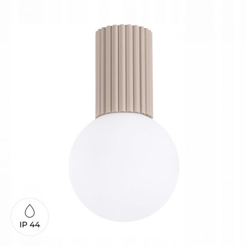Plafon ryflowany HALO IP44 taupe SL.1743 Sollux - plafon-halo-w-kolorze-taupe-ip44-prosta-lampa-nowoczesny-ksztalt-do-salonu.jpg