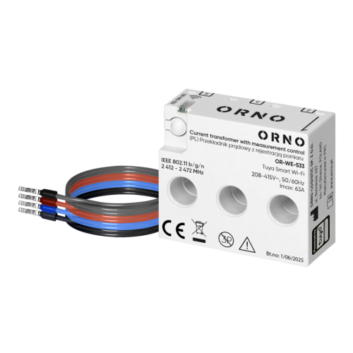 Przekładnik prądowy trójfazowy z rejestracją pomiaru max. 440V/63A Tuya Smart Wi-Fi OR-WE-533 ORNO - przekladnik-pradowy-trojfazowy-z-rejestracja-pomiaru-max-440v-63a-tuya-smart-wi-fi.jpg