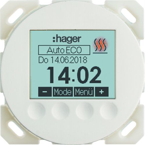 R.1/R.3 Regulator temperatury sterowanie czasowe styk zwierny biały połysk WLN5046WG HAGER Berker 20462089 - wln5046wg.jpg
