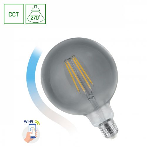 Żarówka LED GLOB G125 4,9W E27 COG 230V CCT (4000K-6500K)+ ściemnianie MODERNSHINE Wi-Fi/BT WOJ+14559 Spectrum SMART - woj_14559_img01.jpg