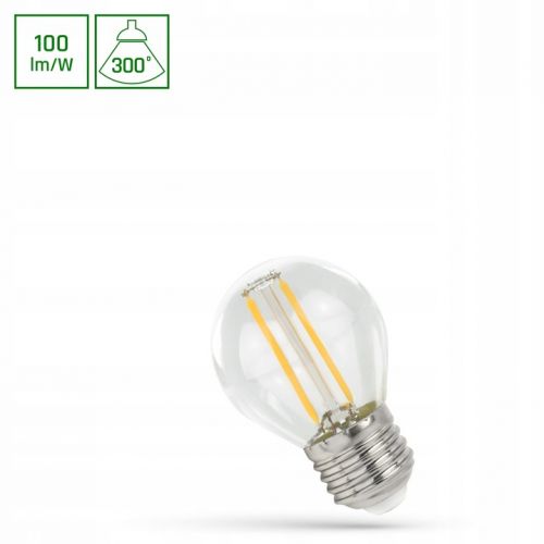 Żarówka LED kulka do girland E-27 230V 1W ciepła biel SPECTRUM - zarowka-kulka-filament-led-spectrum-cog-e27-1-w-ciepla-biala-marka-spectrum.jpg