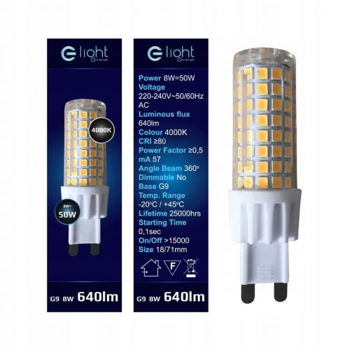 Żarówka LED 7W G9 neutralna biel 4000K Eko-Light - zarowka-led-g9-7w-700lm-4000k-barwa-naturalna-do-lampy-kuchennej-lazienki-stan-opakowania-oryginalne.jpg