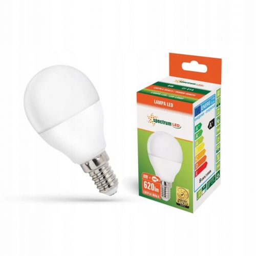 Żarówka LED KULKA E14 230V 8W ciepła biel  WOJ+14215 Spectrum Led - zarowka-led-kulka-e14-8w-55w-barwa-ciepla-woj-14215-spectrum.jpg