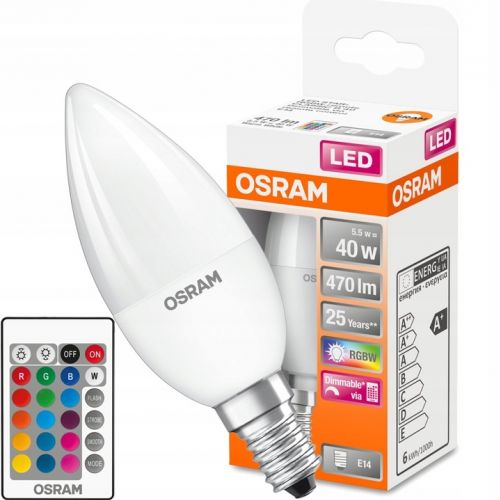 Żarówka OSRAM LED STAR RGB + PILOT 5,5W 40W E14 LEDVANCE - zarowka-led-swieca-e14-5-5w-osram-rgbw-pilot-dim.jpg