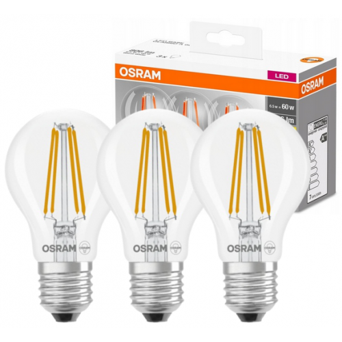 Żarówka LED /3szt./ A60 E27 6,5W=60W 806lm ciepła biel 300st Filament OSRAM - zarowki.png